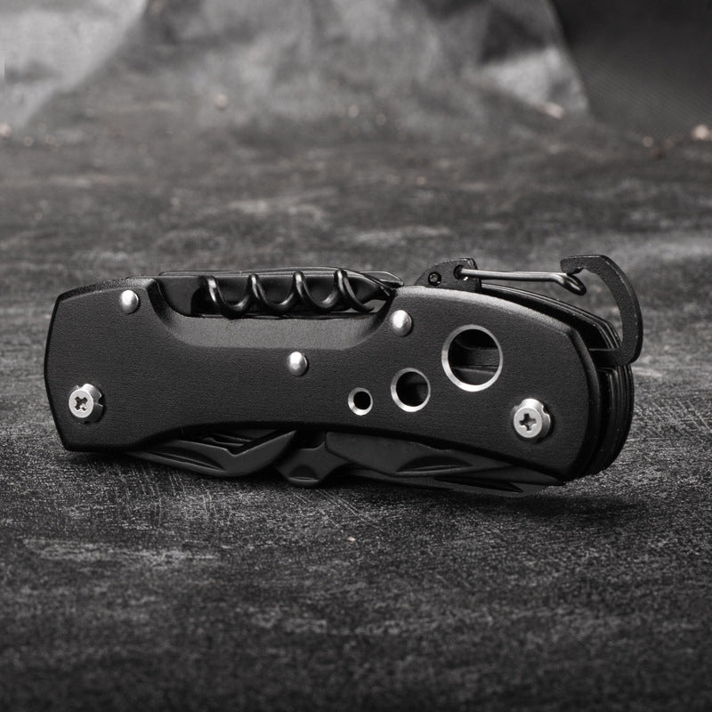 15 Function All in One Mysterious Black Folding Multi Function Pocket Knife