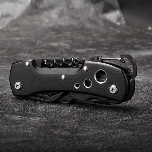 15 Function All in One Mysterious Black Folding Multi Function Pocket Knife