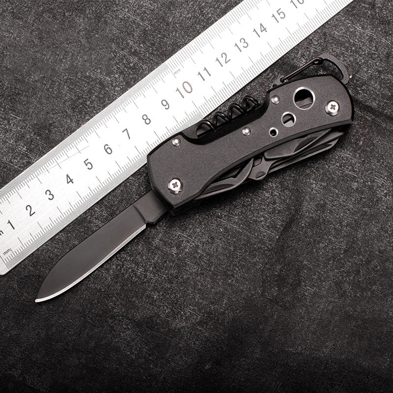 15 Function All in One Mysterious Black Folding Multi Function Pocket Knife