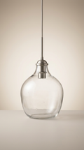 Suspension verre soufflé détail nickel mat